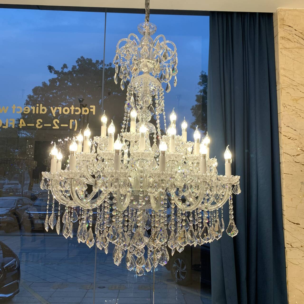 Luxury Classic Clear Crystal Chandelier for Foyer / staircase / entryway / hallway