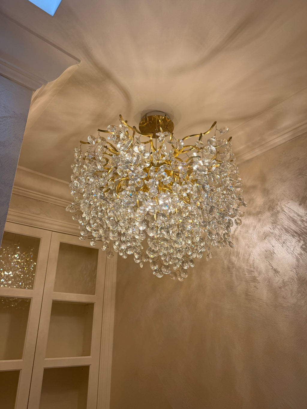 Crystal Quatre Round Branch Penny Chandelier