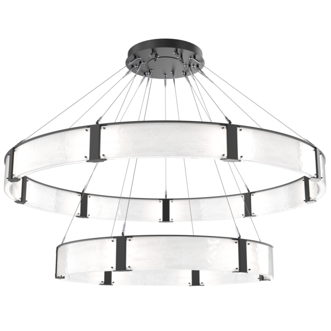 Modern Light Luxury Two-Tier Glass Ring Chandelier
