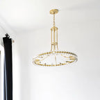 Modern 1-Ring Crystal Chandelier for Low-Ceiling