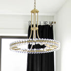 Modern 1-Ring Crystal Chandelier for Low-Ceiling