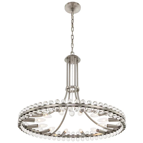 Modern 1-Ring Crystal Chandelier for Low-Ceiling