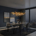 Collar Branch Glass Leaf Linear Chandelier