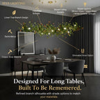 Collar Branch Glass Leaf Linear Chandelier