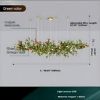 Collar Branch Glass Leaf Linear Chandelier