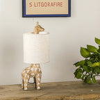 Carved Wood Animal Table Lamp
