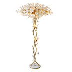 Ceramic Branch Brass Crystal Flower Floor Lamp