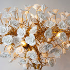 Ceramic Branch Brass Crystal Flower Floor Lamp