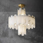 Spain Alabaster Flake Round Modern Chandeliers