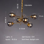 Glass Globes Chandelier|sputnik Ceiling Fixtures Light|magic Bean Mid Century Pendant