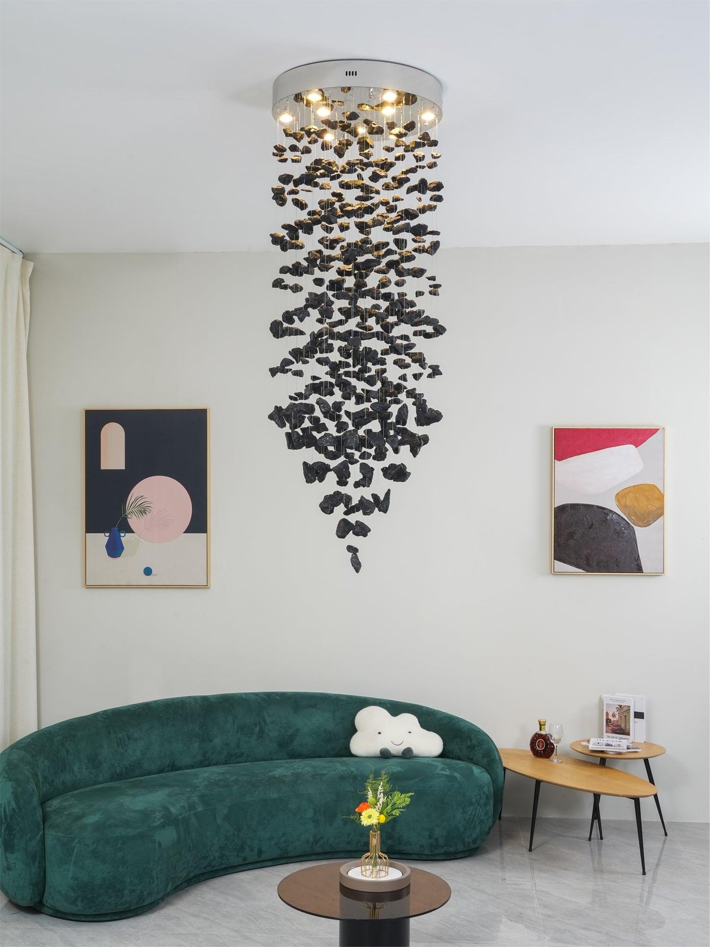 Charcoal Stone Crystal Chandeliers S to Z