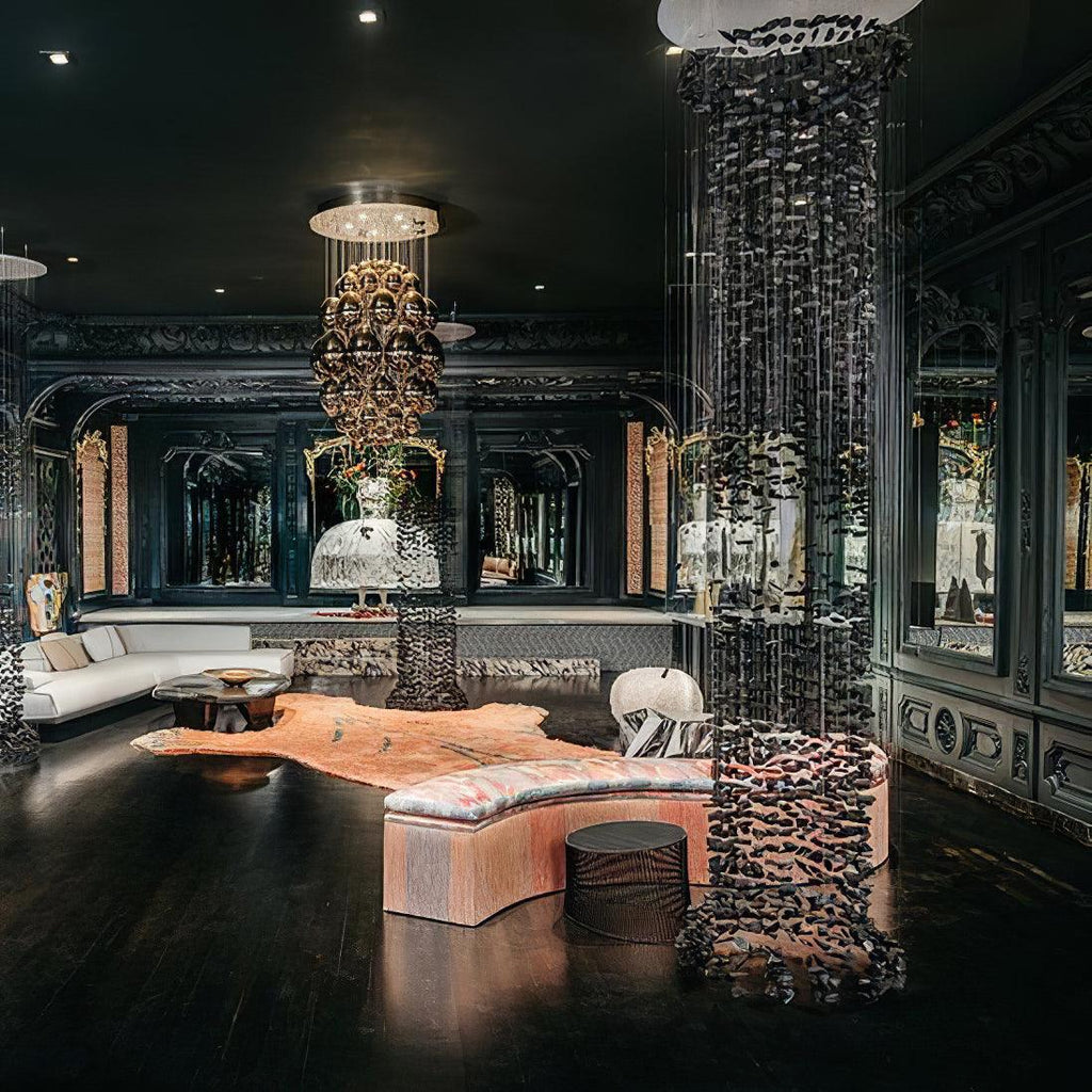 Charcoal Stone Crystal Chandeliers S to Z