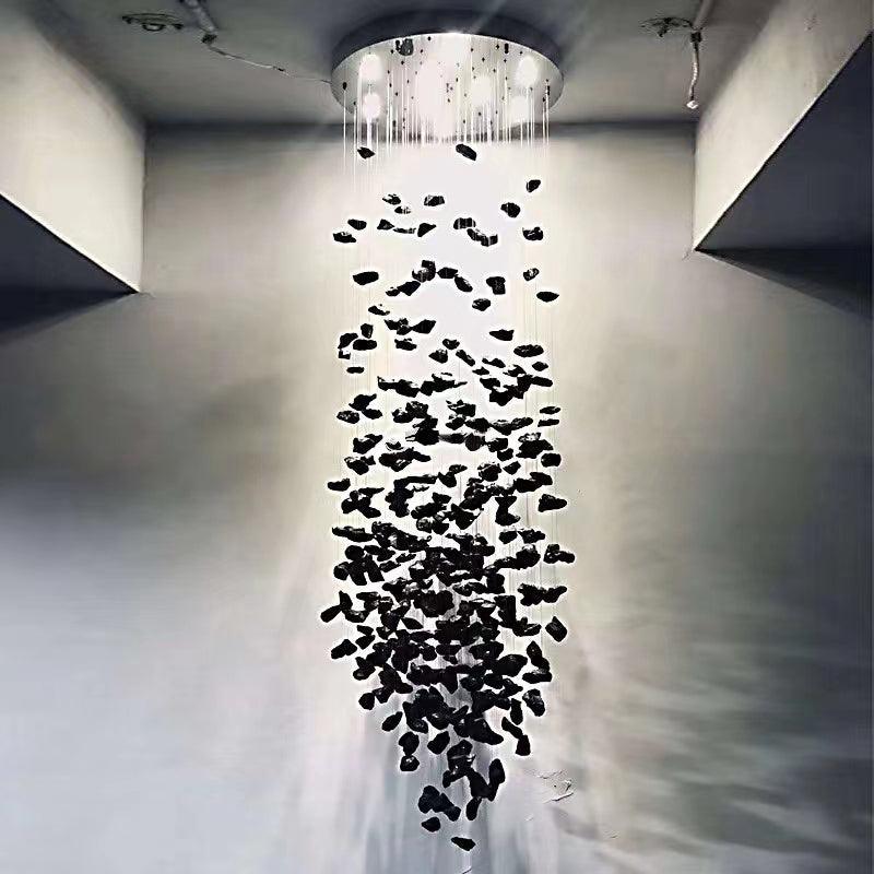 Charcoal Stone Crystal Chandeliers M to R