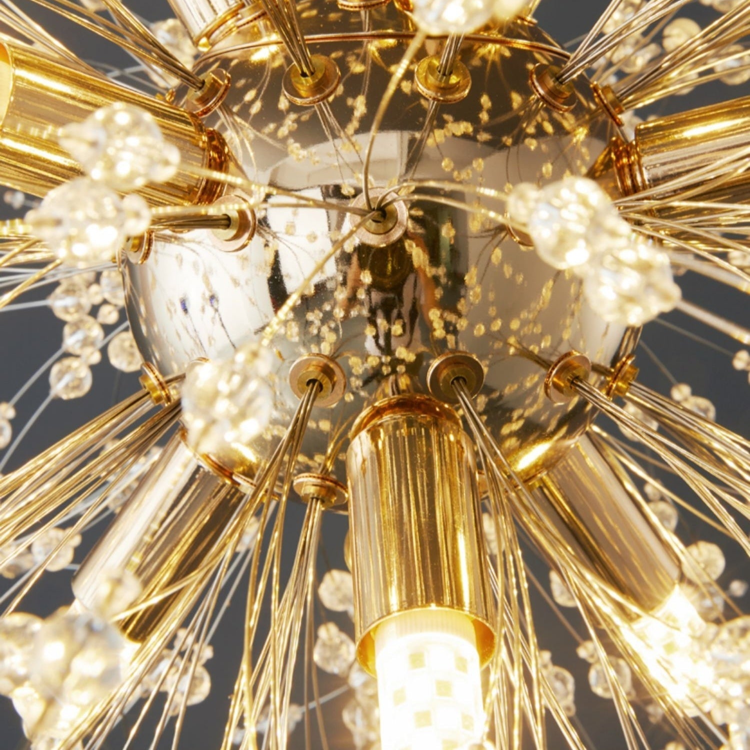 Dandelion Crystal Chandelier Light Firefly / Glowworm Hanging Lamp Pendant for Rectangle Dining Room