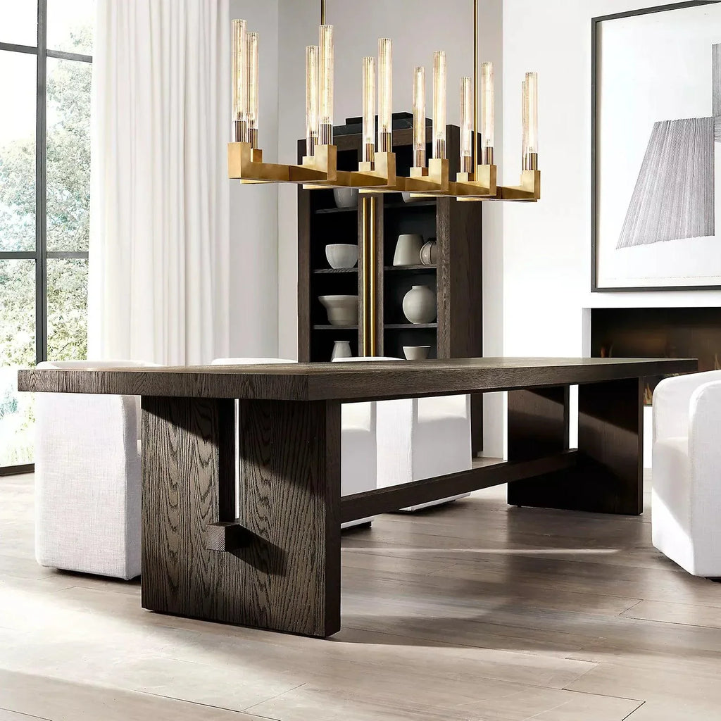 Modern Linear Round / linear Tubular Glass Chandelier for Dining Room / kitchen Island