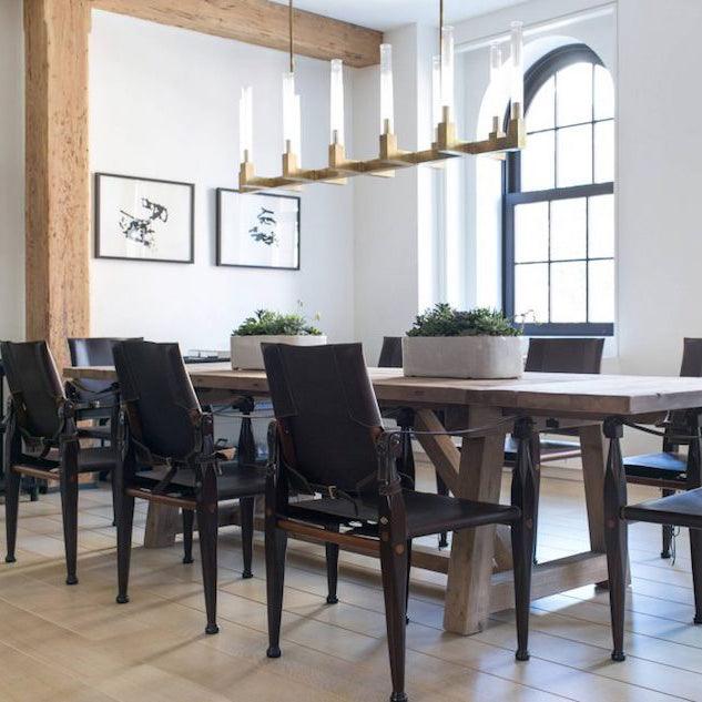 Modern Linear Round / linear Tubular Glass Chandelier for Dining Room / kitchen Island