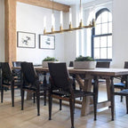 Modern Linear Round / linear Tubular Glass Chandelier for Dining Room / kitchen Island
