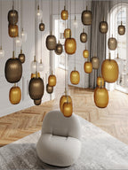 Galaxy Chromatic Gem Drop Spiral Chandelier