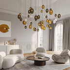 Galaxy Chromatic Gem Drop Spiral Chandelier