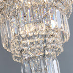 Chrome Extra Large Crystal Chandelier for Foyer Staircase Living Room Entrance Ceiling Light in Silver