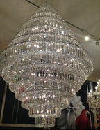 Chrome / Silver / Gold Extra Large Chandelier for Foyer Living Room Staircase Crystal Ceiling Lighting
