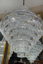 Chrome / Silver / Gold Extra Large Chandelier for Foyer Living Room Staircase Crystal Ceiling Lighting