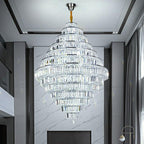 Chrome / Silver / Gold Extra Large Chandelier for Foyer Living Room Staircase Crystal Ceiling Lighting