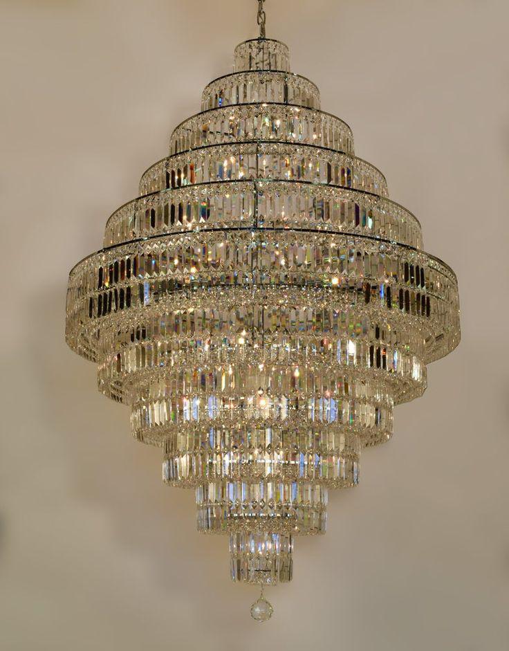 Chrome / Silver / Gold Extra Large Chandelier for Foyer Living Room Staircase Crystal Ceiling Lighting