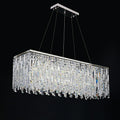 Chrome / Silver Decorative Kitchen Island Lighting Crystal Rectangle Chandelier for Long Dining Table Round