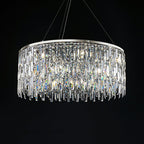 Chrome / Silver Decorative Kitchen Island Lighting Crystal Rectangle Chandelier for Long Dining Table Round