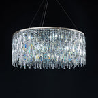 Chrome / Silver Decorative Kitchen Island Lighting Crystal Rectangle Chandelier for Long Dining Table Round