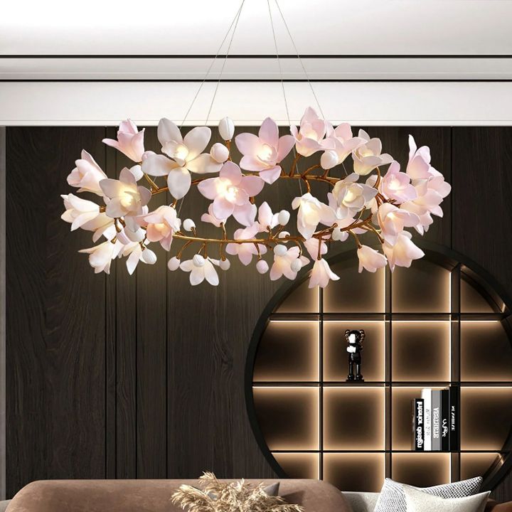 Circular Branch Blossom Chandelier