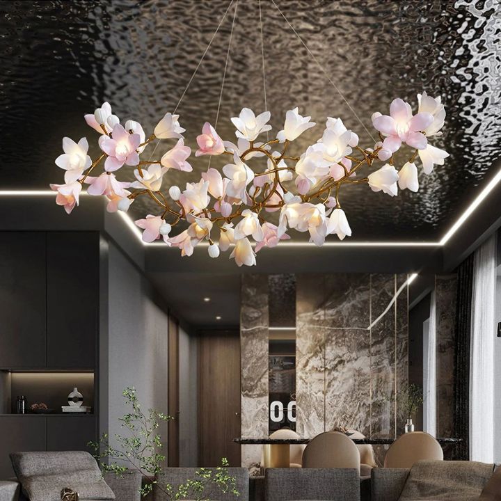 Circular Branch Blossom Chandelier