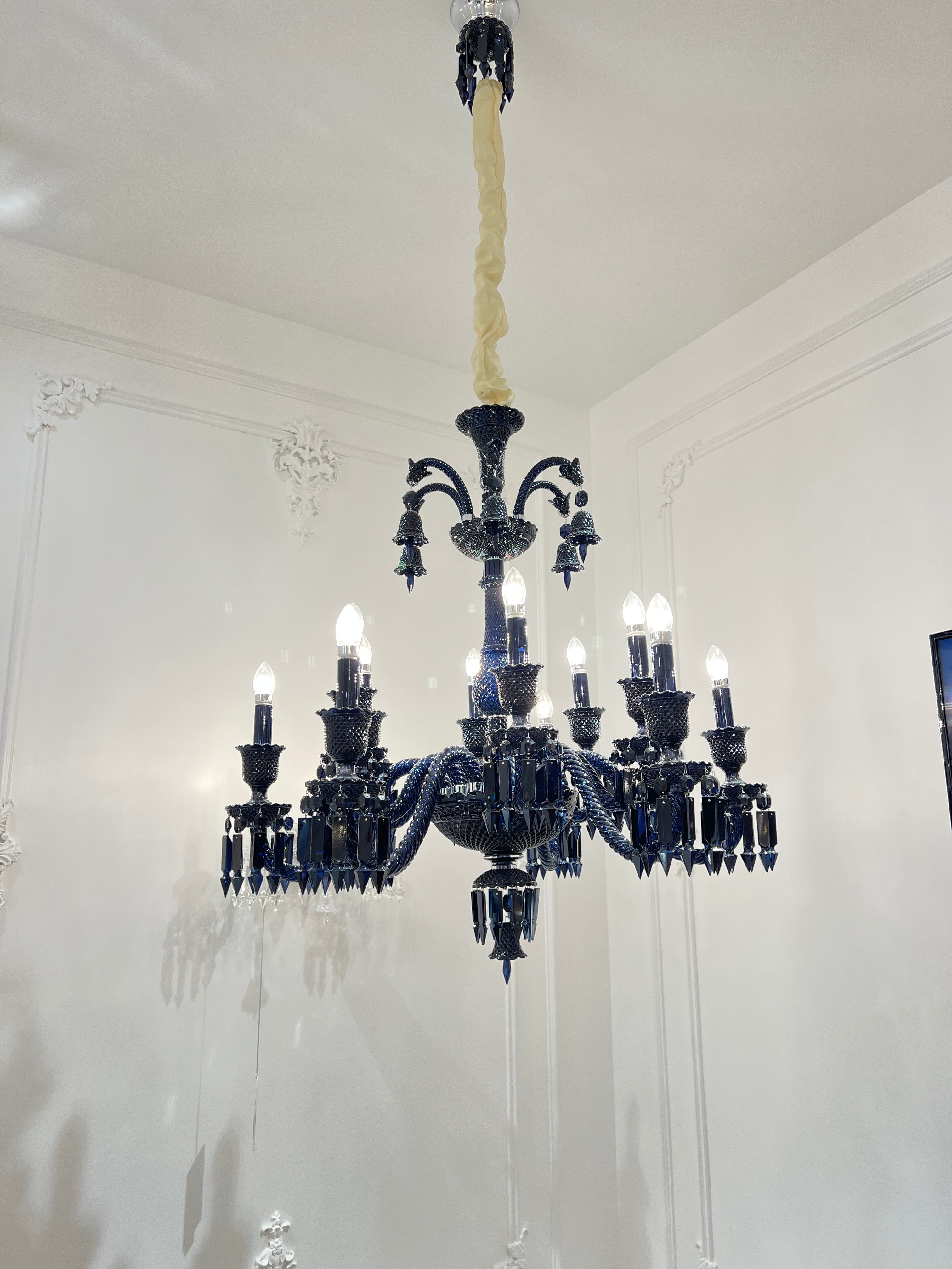 Classic Black Candle Style Chandelier Crystal Ceiling Pendant Lighting for Living / Bedroom