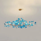 Colorful Glass Ginkgo Leaf Chandelier