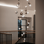Cosmic Sphere Cascade Glass Chandelier