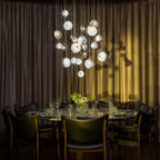 Cosmic Sphere Cascade Glass Chandelier