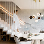 Cosmic Sphere Cascade Glass Chandelier