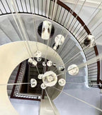 Cosmic Sphere Cascade Glass Chandelier