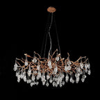 Creative Rose Crystal Brass Branch Chandelier
