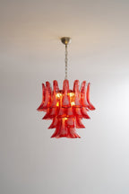Crimson Glass Murano Petals Chandelier