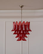 Crimson Glass Murano Petals Chandelier