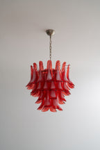 Crimson Glass Murano Petals Chandelier