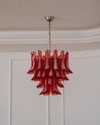 Crimson Glass Murano Petals Chandelier