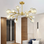 Brass Sputnik Chandelier with K9 Crystals Ceiling Light