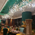 Gingko Leaves Ceramics Spiral Branch Chandelier