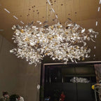 Gingko Leaves Ceramics Spiral Branch Chandelier