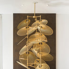 Cattail Leaf Meteor Shower Spiral Chandelier