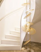 Cattail Leaf Meteor Shower Spiral Chandelier