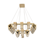 Luxury Newly Crystal Chandelier in Champagne Gold Finish with Round Tiered Design and K9 Crystal